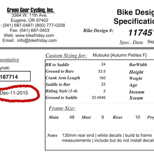Bike Design Specifications［仕様書］の見方-1